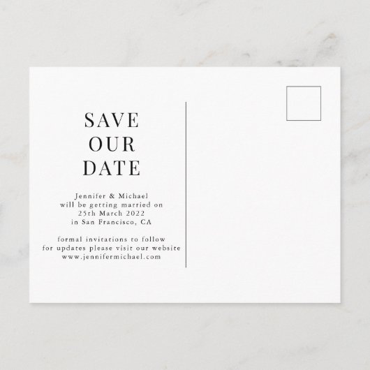 Ze zei ja Aangepaste foto onze datum opslaan Aankondigingskaart (Achterkant)