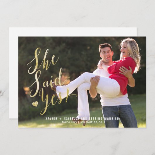 Ze zei ja! Aankondiging verloving (Voorkant / Achterkant)