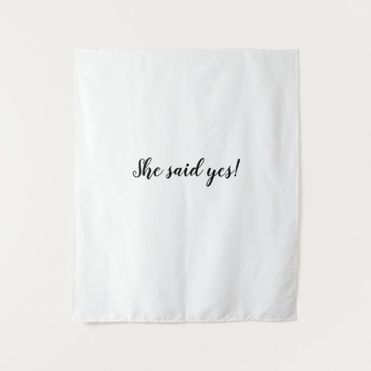 Ze zei ja achtergrond Bruids Shower Banner Wandkleed (Voorkant)