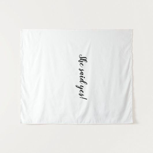 Ze zei ja achtergrond Bruidsdouche Banner Wandkleed (Voorkant (horizontaal))