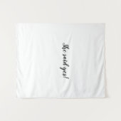 Ze zei ja achtergrond Bruidsfeest Banner Wandkleed (Voorkant (horizontaal))