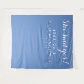 Ze zei Ja Achtergrond - Bruidsuitnodiging - Wandta Wandkleed (Voorkant (horizontaal))