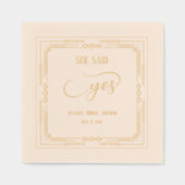 Ze zei ja, Art Deco Vrijgezellenfeest Folie Servetten (Voorkant)