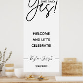 Ze zei ja banner white Engaged welkome Poster (Keuken)