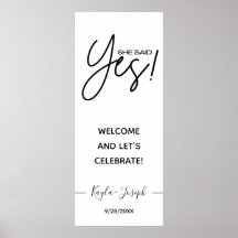 Ze zei ja banner white Engaged welkome Poster