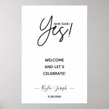Ze zei ja banner white Engaged welkome Poster