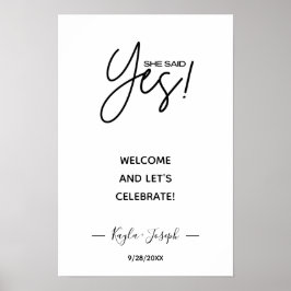Ze zei ja banner white Engaged welkome Poster