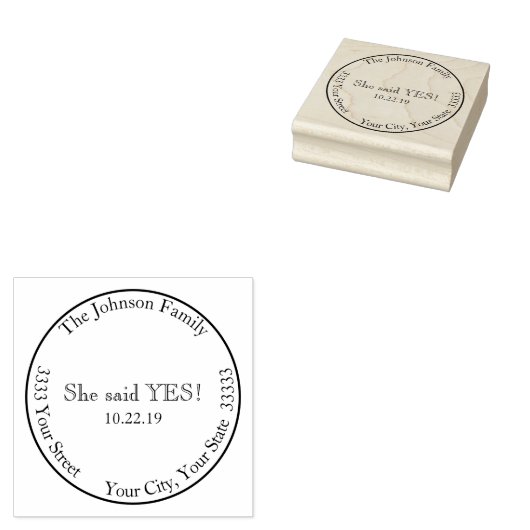 Ze zei ja Bewaar de datum  Retouradres Rubberstempel (Gestempeld)