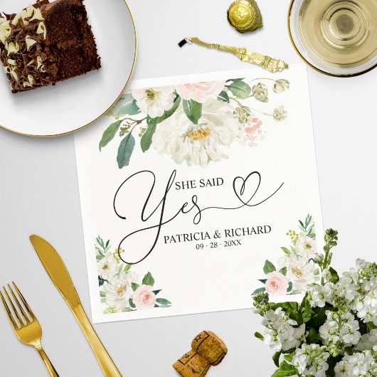 Ze Zei Ja Bloem Bruiloft Feest Servetten