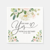 Ze zei ja, bloemenverlovingsfeestje servetten (Voorkant)