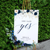 Ze zei ja, Blue Floral Vrijgezellenfeest Poster