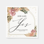 Ze zei ja Boho bloem bruiloft  Servet (Voorkant)