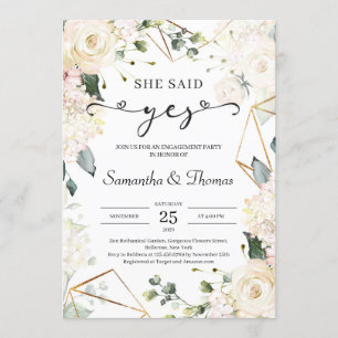 Ze zei ja boho ivoor roos groen verloving kaart