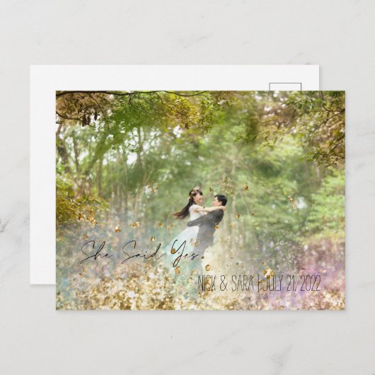 Ze zei ja briefkaart (Voorkant / Achterkant)