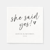 Ze Zei Ja Bruidsjurk Shower Modern Handlettering Servet (Voorkant)