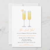 Ze zei ja brunch bubble verlovingsfeest kaart (Voorkant)