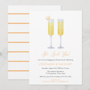 Ze zei ja brunch bubble verlovingsfeest kaart