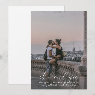 ZE ZEI JA Calligrafie Foto sparen de Datum Uitnodi Kaart