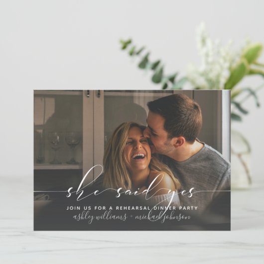 ZE ZEI JA | Calligrafie-repetitie - uitnodiging (Staand voorkant)