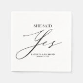 Ze zei ja chic script Verloving Servet (Voorkant)