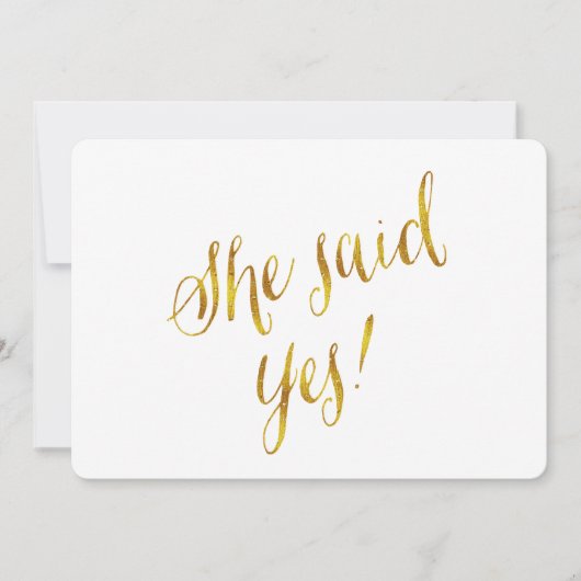 Ze zei ja citaat namaak goud folie metallic ontwer aankondiging (Voorkant)