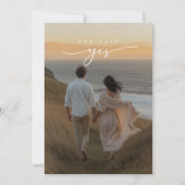 Ze zei ja Coastal Cliff Photo Vrijgezellenfeest Kaart (Voorkant)