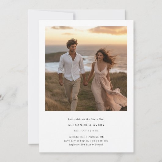 Ze zei ja Coastal Cliff Photo Vrijgezellenfeest Kaart (Achterkant)