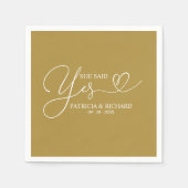 Ze zei ja Cute Engagement Party Napkins Servet (Voorkant)