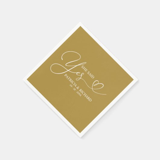 Ze zei ja Cute Engagement Party Napkins Servet (Hoek)