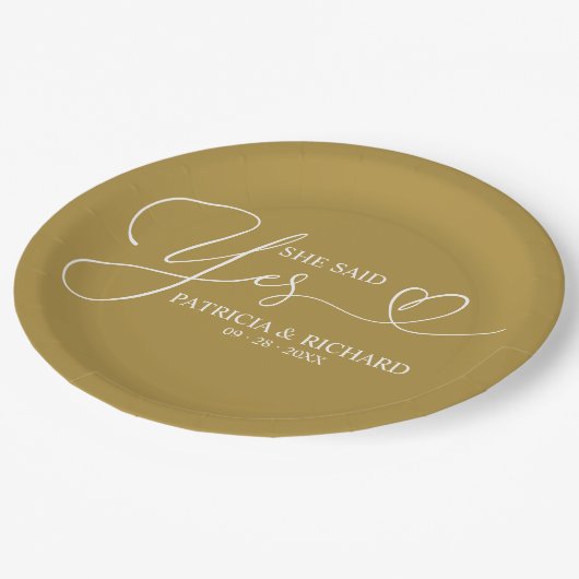 Ze zei ja Cute Engagement Party Paper Bord (Gekanteld)