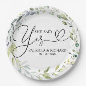 Ze zei ja Cute Engagement Party Paper Bord (Voorkant)