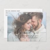 Ze zei ja dat de Calligrafie Engagement Party uitn Briefkaart (Voorkant / Achterkant)