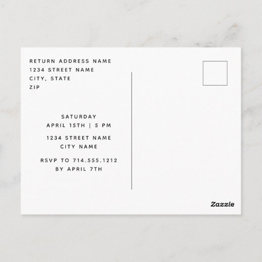 Ze zei ja dat de Calligrafie Engagement Party uitn Briefkaart (Achterkant)