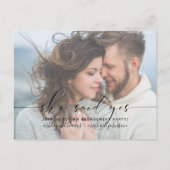 Ze zei ja dat de Calligrafie Engagement Party uitn Briefkaart (Voorkant)