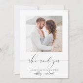 Ze zei ja dat de Calligrafie Engagement Party uitn Kaart (Voorkant)