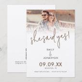 Ze zei ja de QR-code van het fotoscript Save The Date (Voorkant / Achterkant)