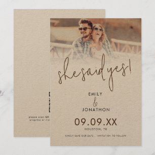Ze zei ja de QR-code van het fotoscript Save The Date