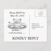 Ze zei ja! Diamond Ring RSVP-kaarten Uitnodiging Briefkaart (Achterkant)