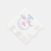 Ze zei ja Diamond Ring Wedding Monogram Napkins Servet (Hoek)