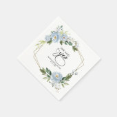 Ze zei: Ja Dusty Blue Geometric Vrijgezellenfeest Servet (Hoek)