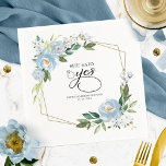 Ze zei: Ja Dusty Blue Geometric Vrijgezellenfeest Servet<br><div class="desc">Ze zei ja Dusty Blue Geometric Vrijgezellenfeest Napkins</div>