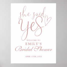 Ze zei ja Dusty Roos Vrijgezellenfeest welkomstbor Poster