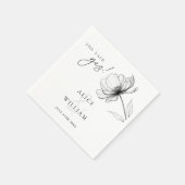 Ze zei ja, een elegante bloemen verlovingsfeest servet (Hoek)