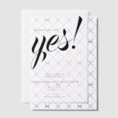 Ze zei ja, eenvoudige verlovingsfeest vellum uitnodigingen (Offset (Uitnodiging))