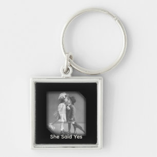 Ze zei ja eerste liefde vintage sleutelhanger