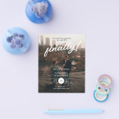 Ze zei ja eindelijk foto verlovingsfeestje uitnodi flyer (Enkel)