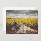 Ze zei ja, Elegant Typografie Feestdagenkaart (Voorkant / Achterkant)