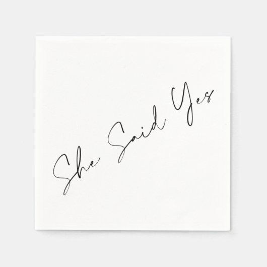 Ze zei ja, Elegant Typografie Servet (Voorkant)