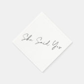 Ze zei ja, Elegant Typografie Servet (Hoek)