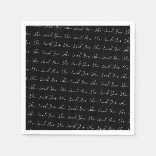 Ze zei ja, Elegant Typografie Servet (Voorkant)